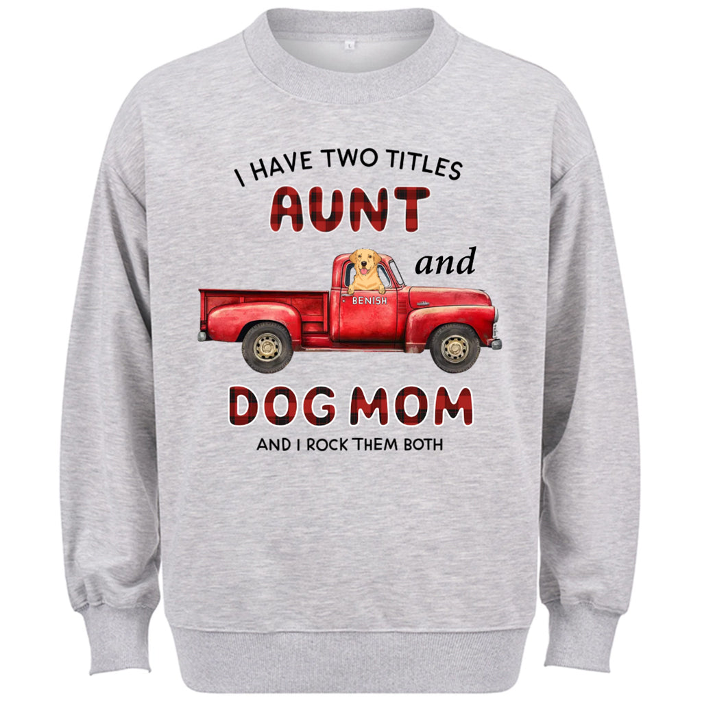 Aunt Dog Mom Plaid Christmas Truck - Personalized Custom Sweatshirt