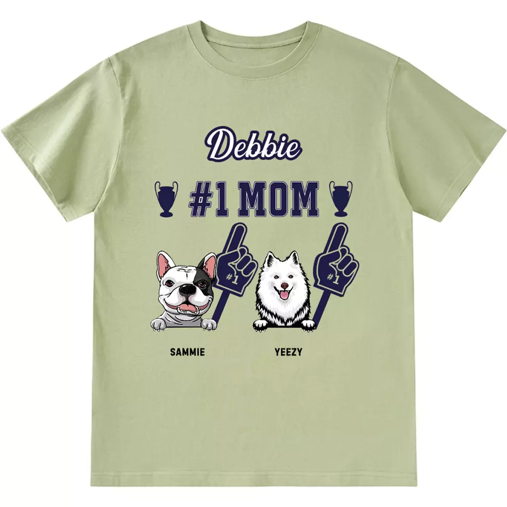 #1 Dog Mom - Personalized Custom Unisex T-shirt