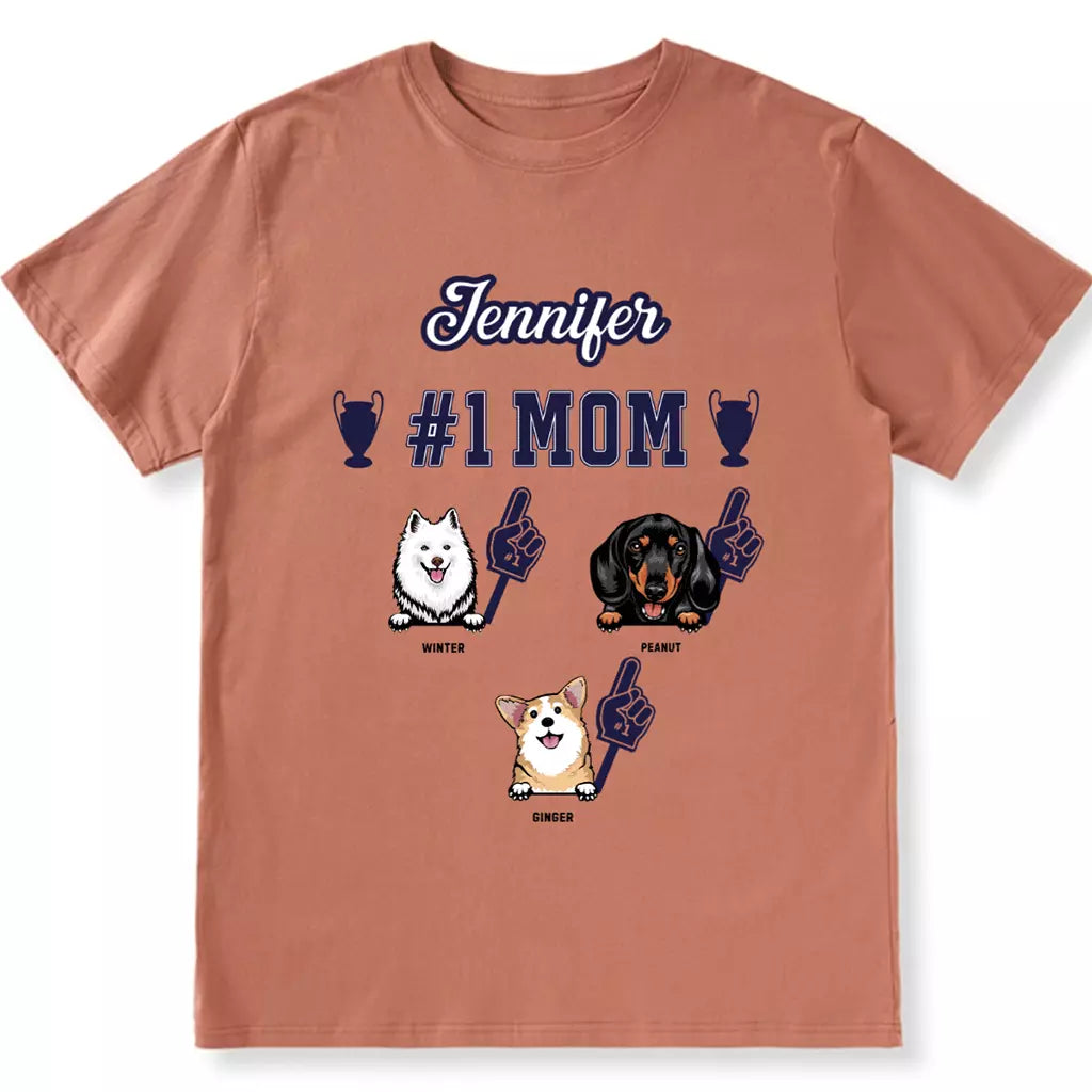 #1 Dog Mom - Personalized Custom Unisex T-shirt