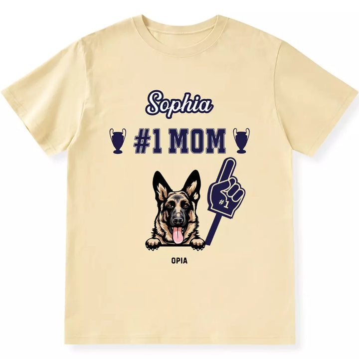#1 Dog Mom - Personalized Custom Unisex T-shirt
