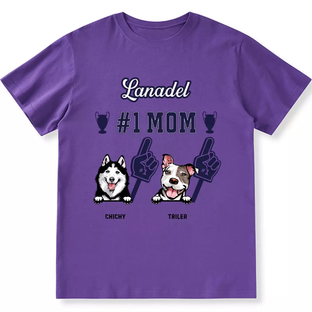 #1 Dog Mom - Personalized Custom Unisex T-shirt