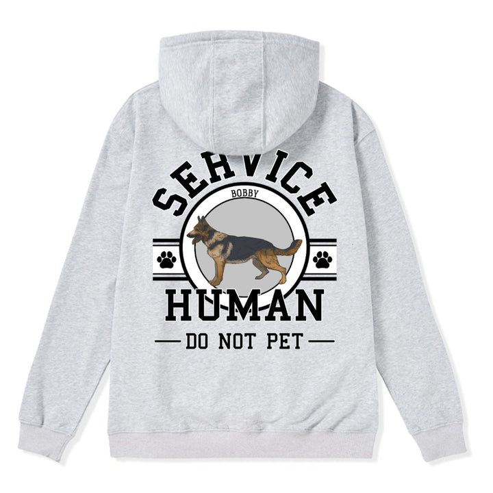 Service Human, Do Not Pet - Personalized Custom Zipper Hoodie