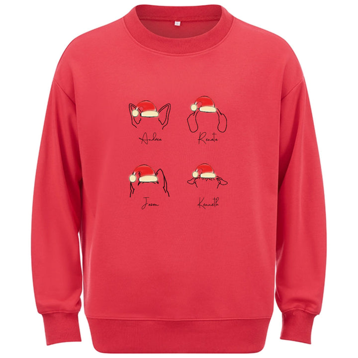 Special Edition Christmas：Dog Ears With Name - Personalized Custom Christmas Sweatshirt