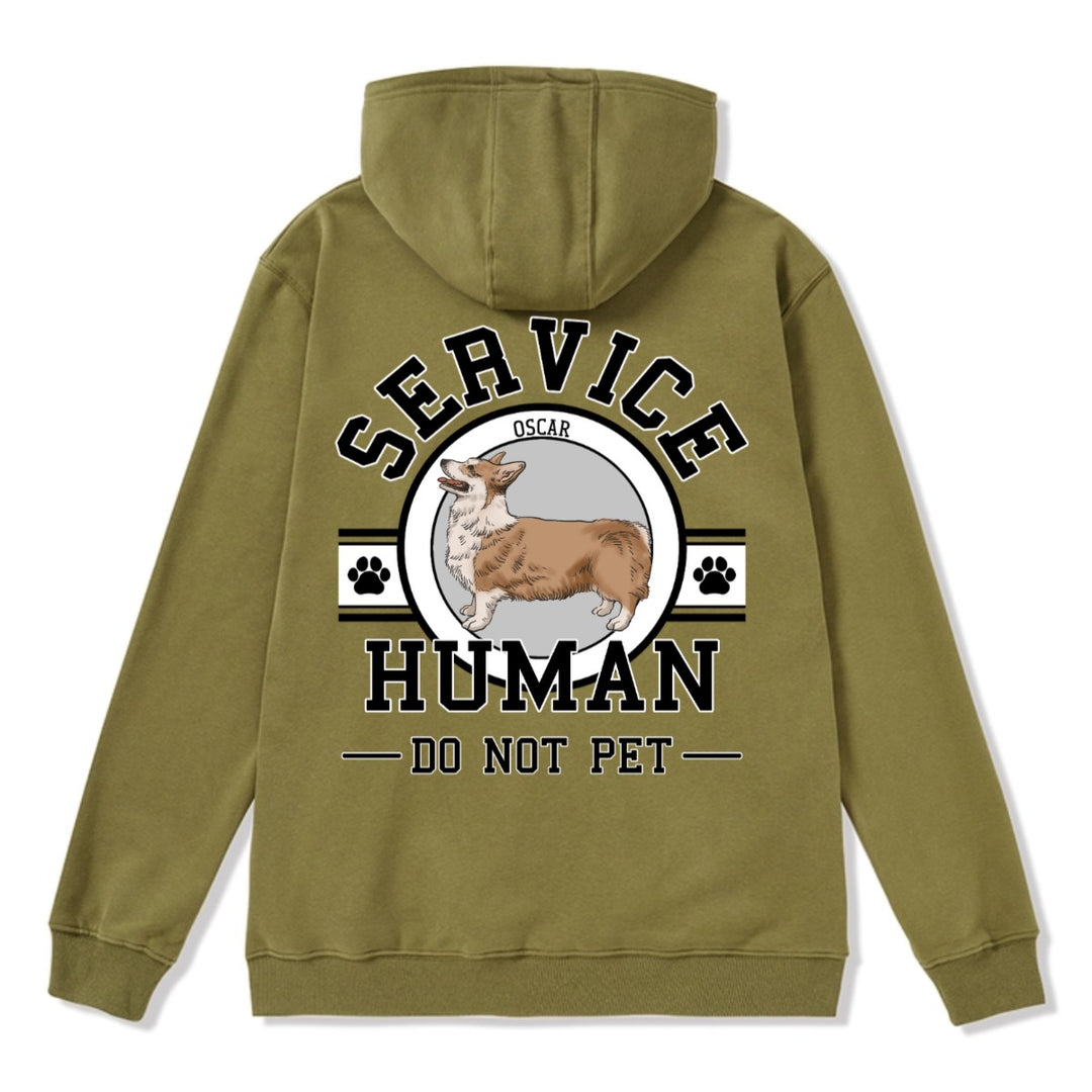 Service Human, Do Not Pet - Personalized Custom Zipper Hoodie