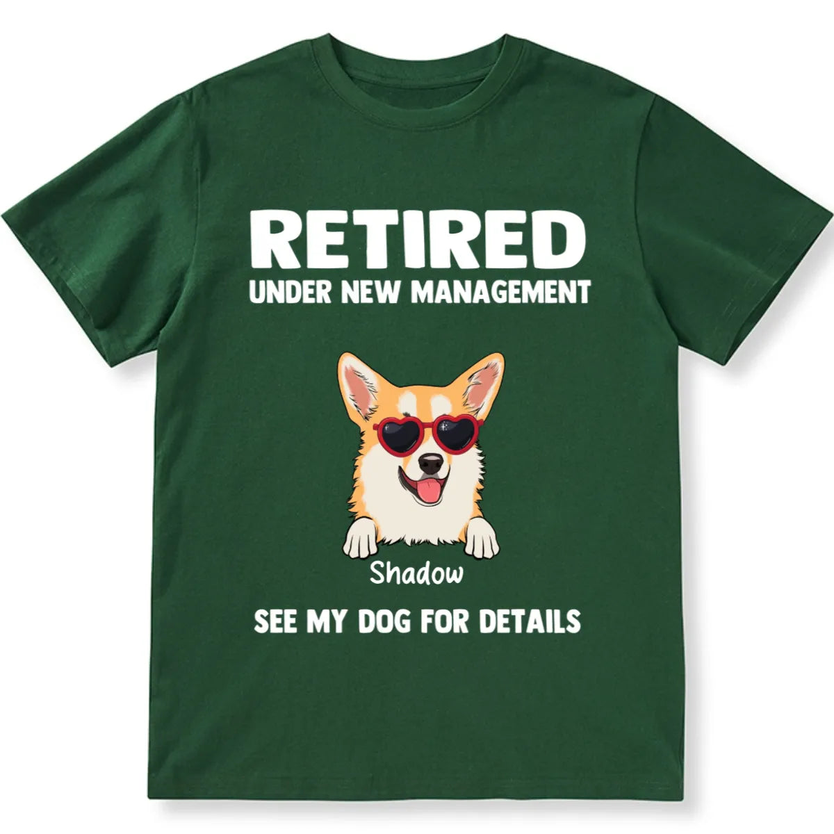 Retired Dog with Glasses - Personalized Custom Unisex T-shirt