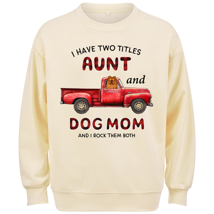 Aunt Dog Mom Plaid Christmas Truck - Personalized Custom Sweatshirt