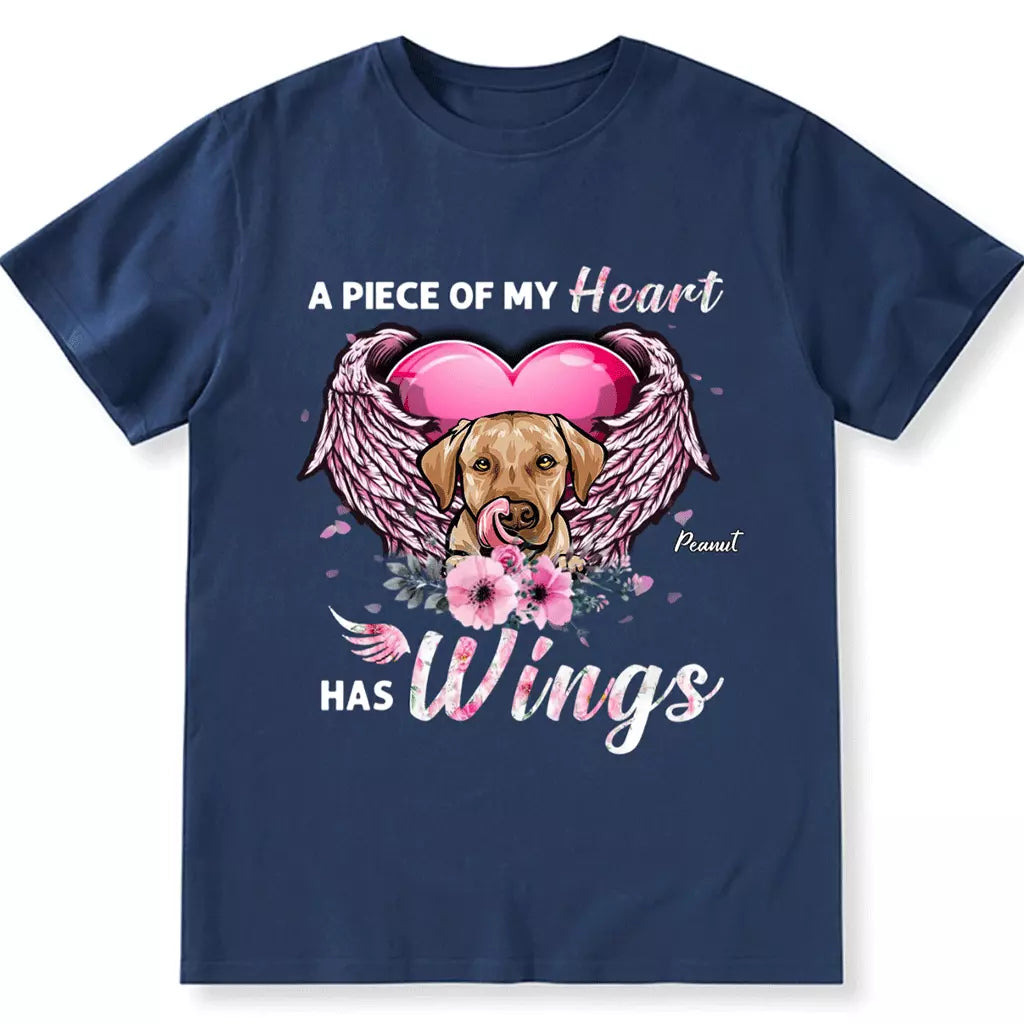 A Piece Of My Heart Has Wings - Personalized Custom Unisex T-shirt