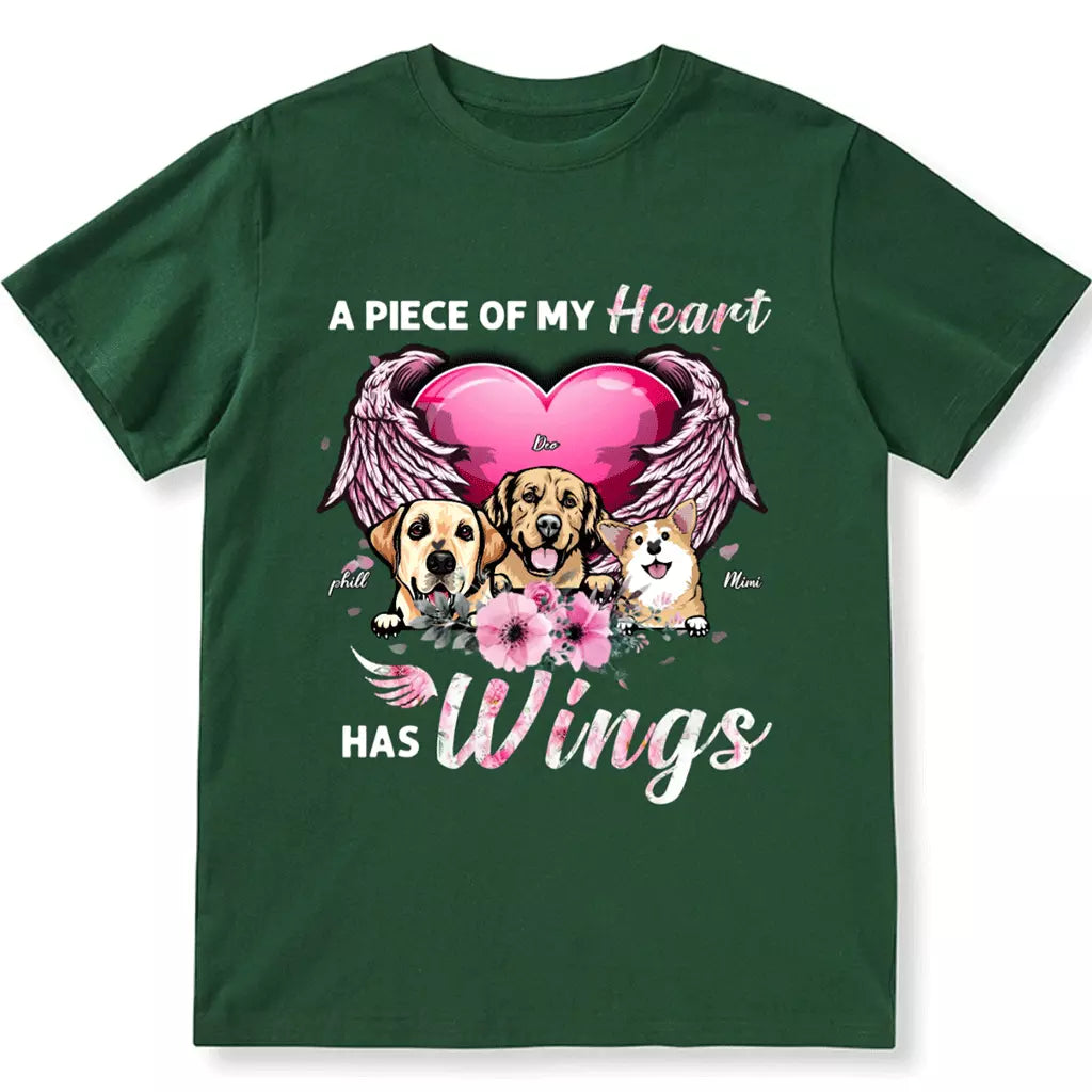 A Piece Of My Heart Has Wings - Personalized Custom Unisex T-shirt