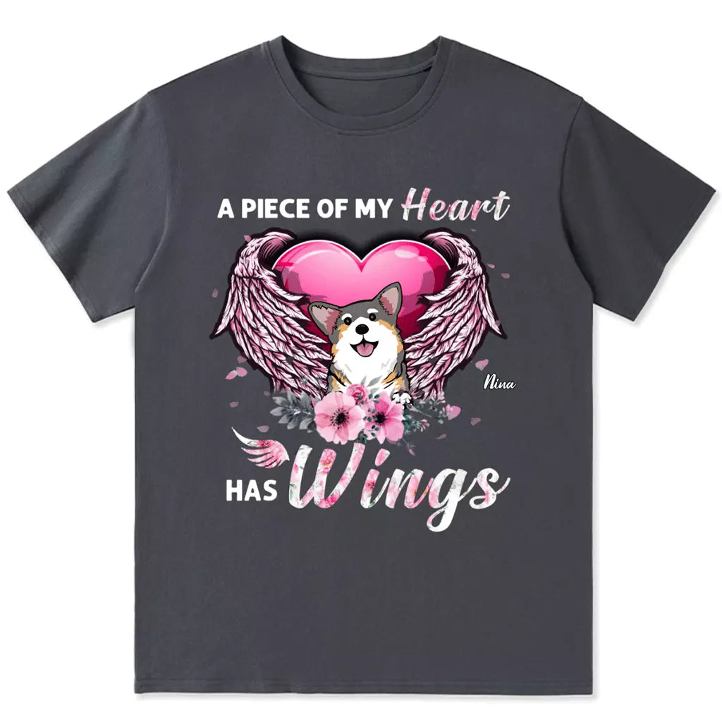 A Piece Of My Heart Has Wings - Personalized Custom Unisex T-shirt