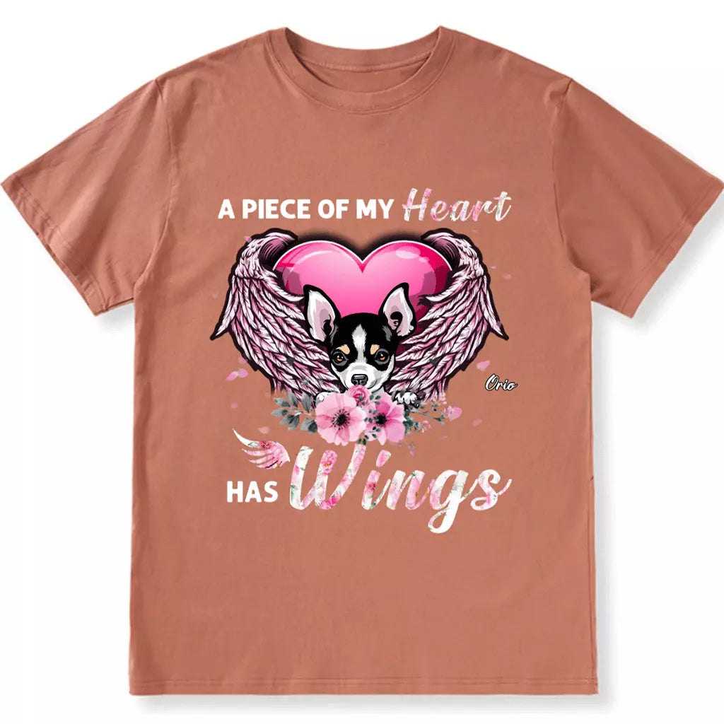 A Piece Of My Heart Has Wings - Personalized Custom Unisex T-shirt