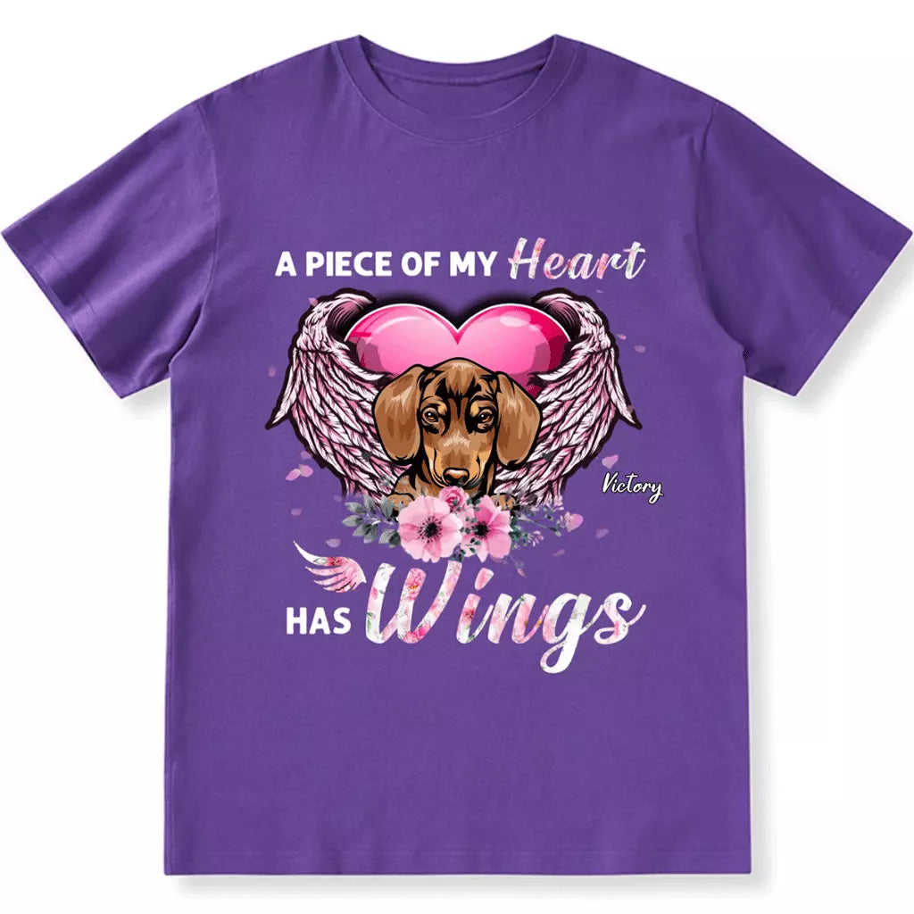 A Piece Of My Heart Has Wings - Personalized Custom Unisex T-shirt