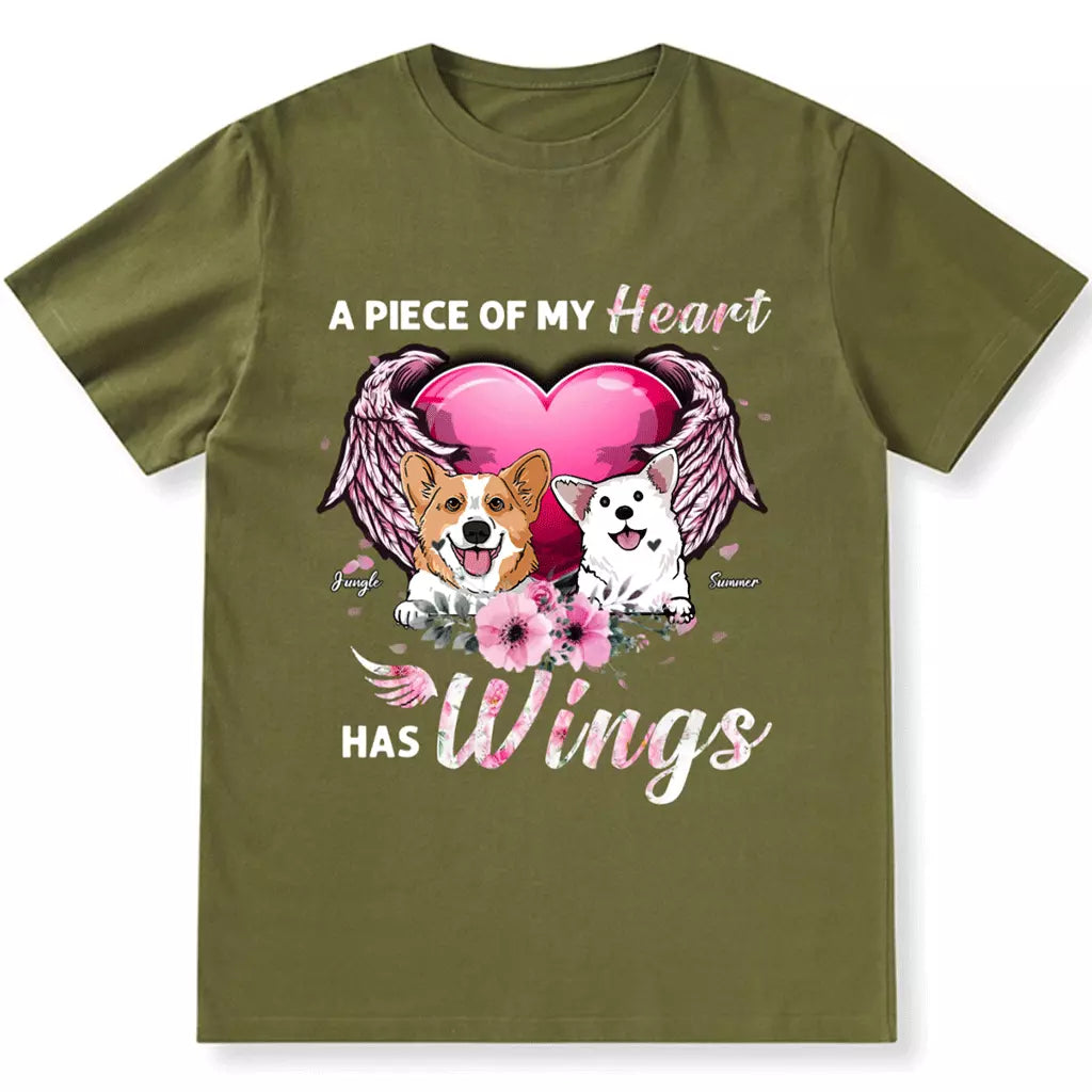 A Piece Of My Heart Has Wings - Personalized Custom Unisex T-shirt