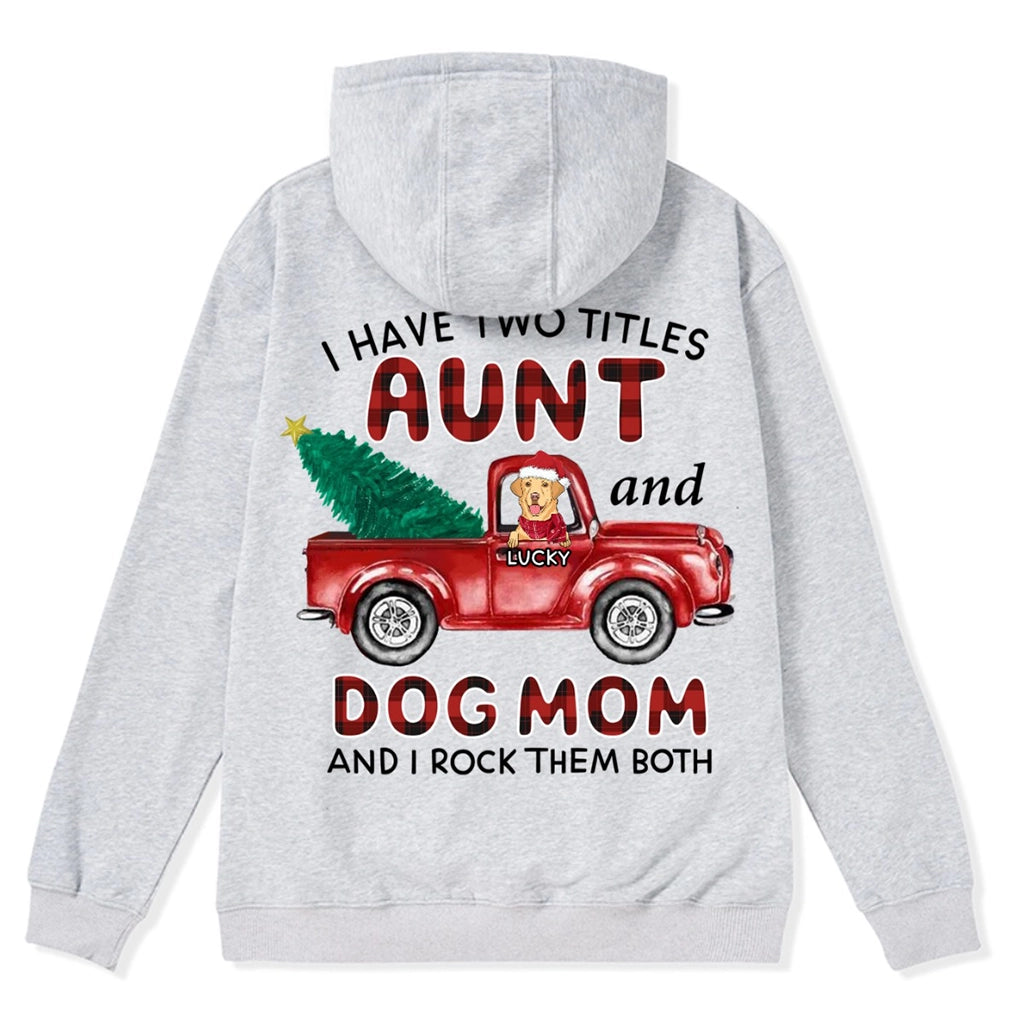 Aunt Dog Mom Plaid Christmas Truck - Personalized Custom Zipper Hoodie