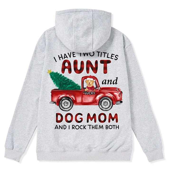 Aunt Dog Mom Plaid Christmas Truck - Personalized Custom Zipper Hoodie
