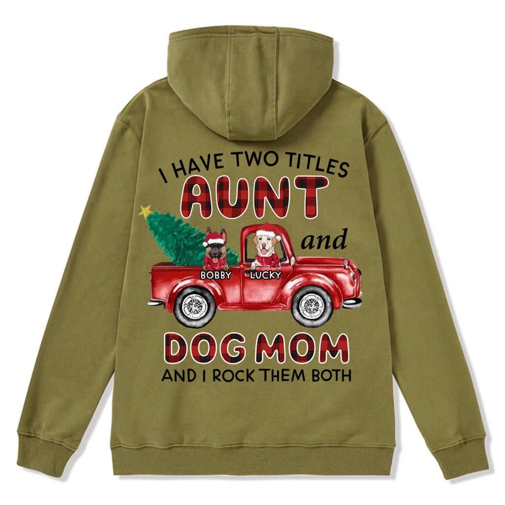 Aunt Dog Mom Plaid Christmas Truck - Personalized Custom Zipper Hoodie