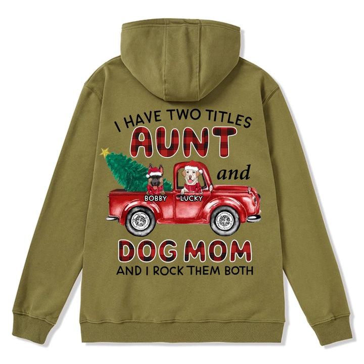 Aunt Dog Mom Plaid Christmas Truck - Personalized Custom Zipper Hoodie