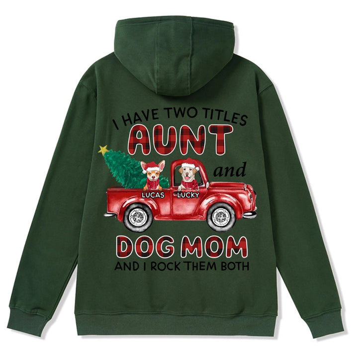 Aunt Dog Mom Plaid Christmas Truck - Personalized Custom Zipper Hoodie