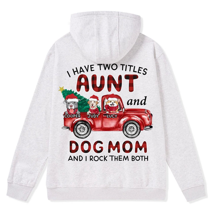 Aunt Dog Mom Plaid Christmas Truck - Personalized Custom Zipper Hoodie