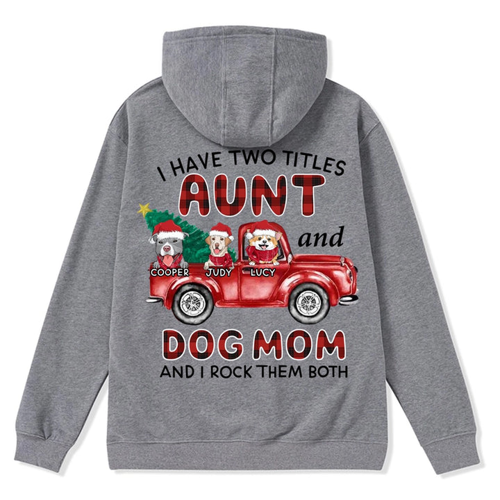 Aunt Dog Mom Plaid Christmas Truck - Personalized Custom Zipper Hoodie