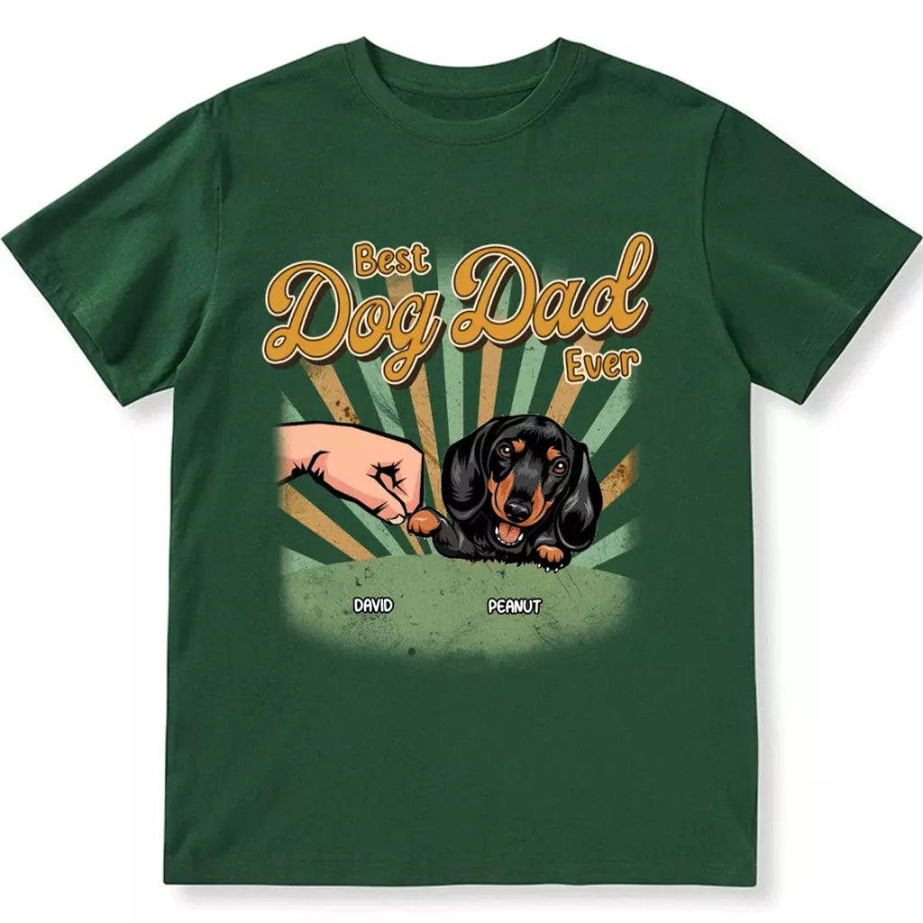 Best Dog Dad Ever - Personalized Custom Unisex T-shirt