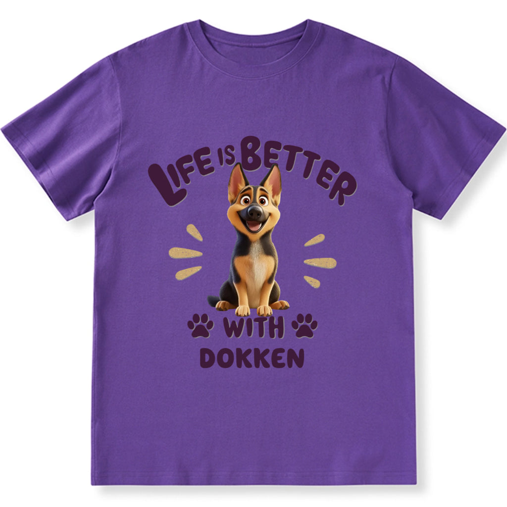 Better Life With My Dog - Personalized Custom Unisex T-Shirt