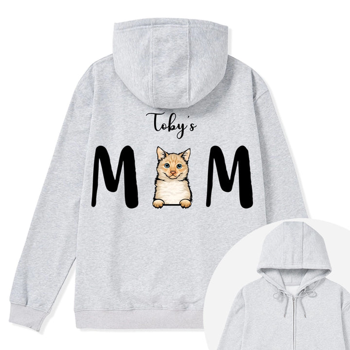 Cat Mom 2 - Personalized Custom Zipper Hoodie