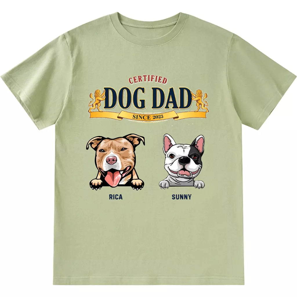 Certified Dog Dad - Personalized Custom Unisex T-shirt