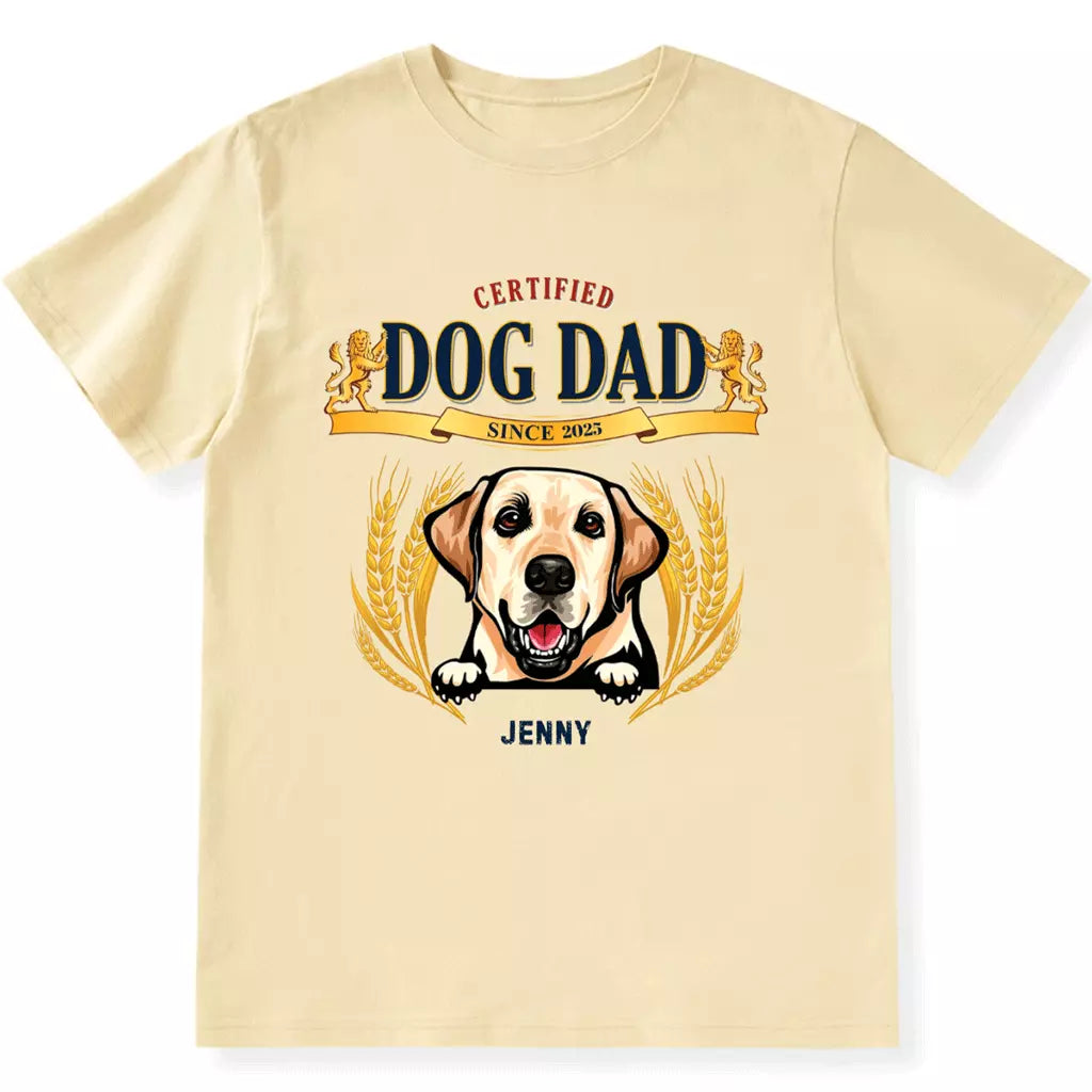 Certified Dog Dad - Personalized Custom Unisex T-shirt