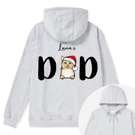 Christmas Cat Mom - Personalized Custom Christmas Zipper Hoodie
