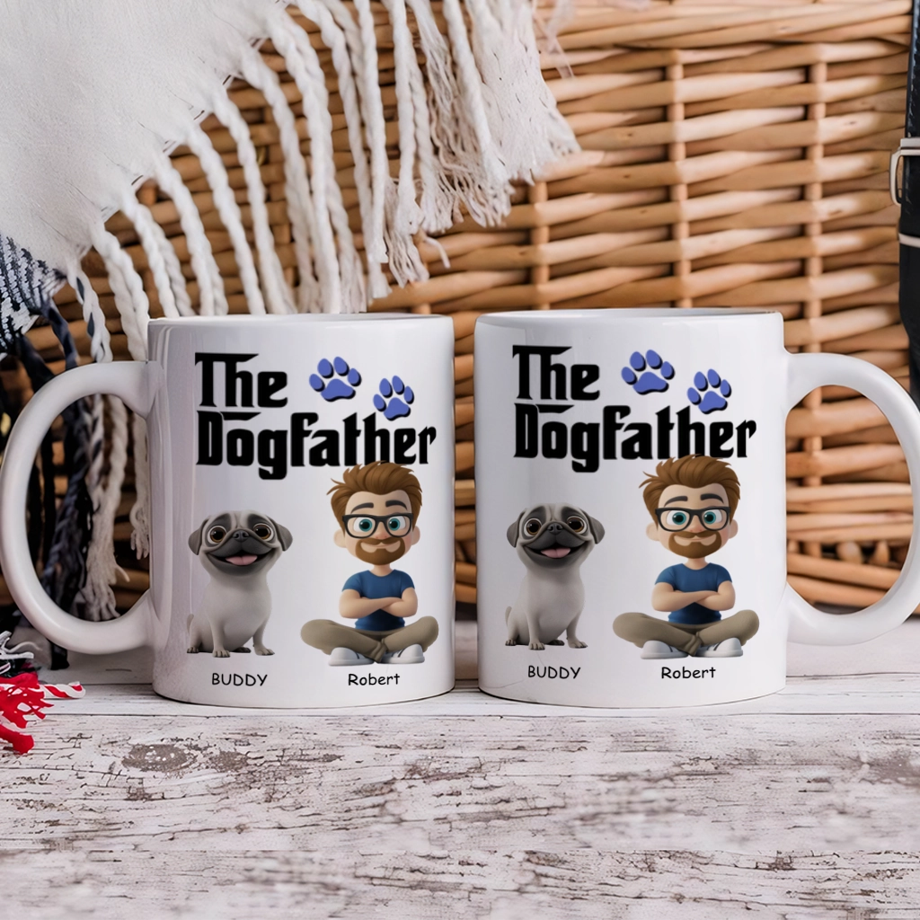 Custom Gift For Dog Dad - Personalized Custom Coffee Mug