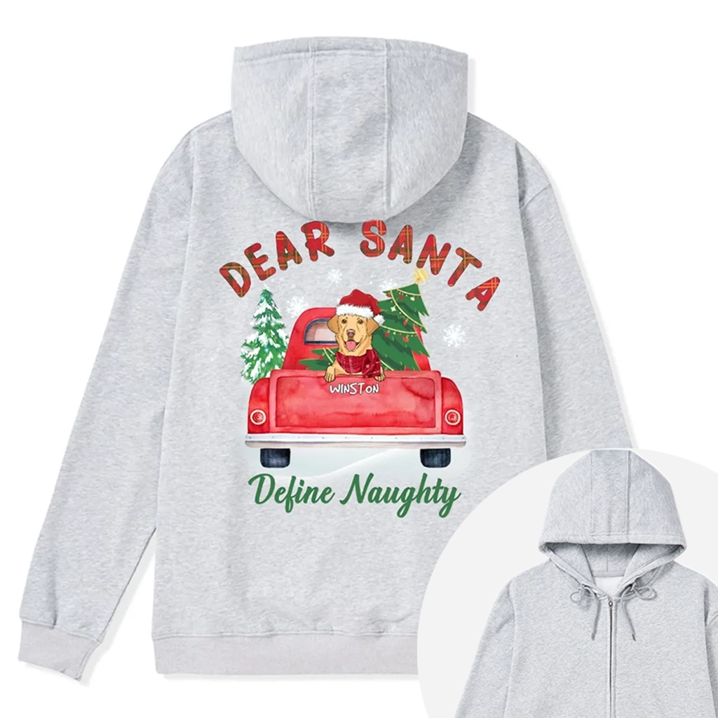 Dear Santa - Personalized Custom Christmas Zipper Hoodie