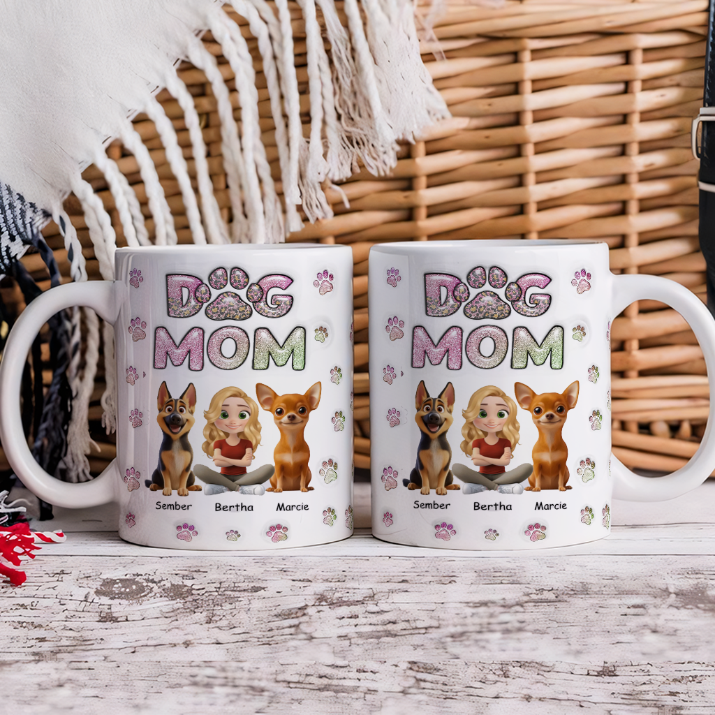 Dog Mom Lovely Chibi - Personalized Custom Coffee Mug