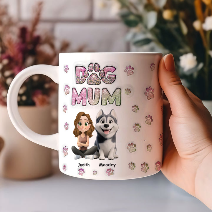 Dog Mom Lovely Chibi - Personalized Custom Coffee Mug