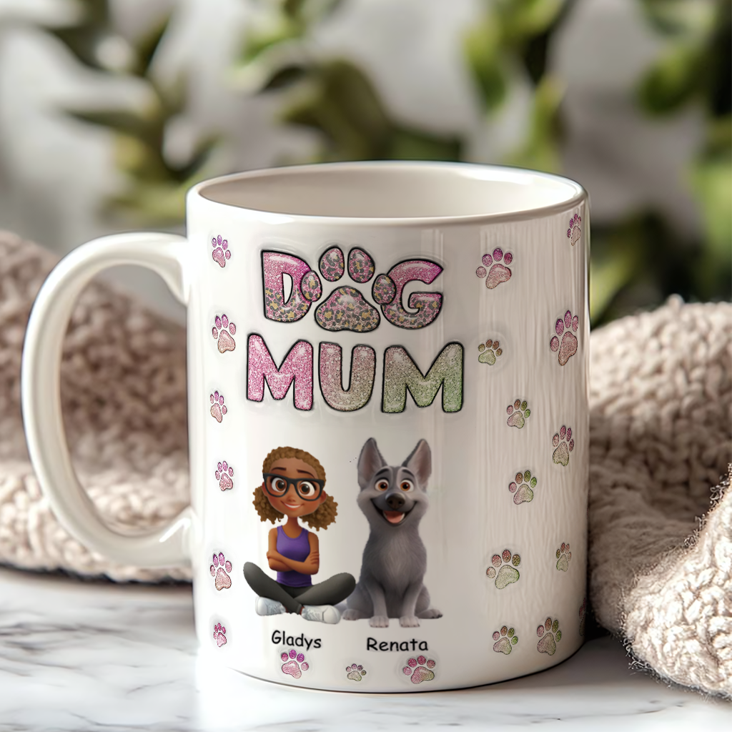 Dog Mom Lovely Chibi - Personalized Custom Coffee Mug
