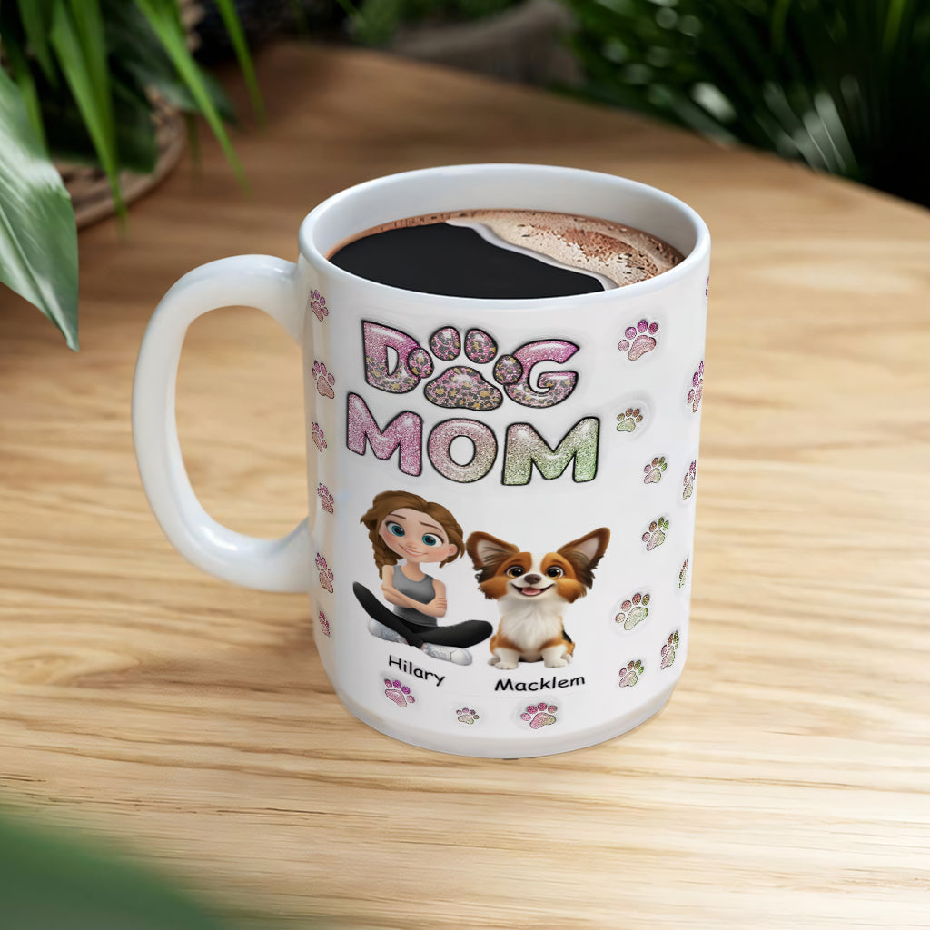 Dog Mom Lovely Chibi - Personalized Custom Coffee Mug