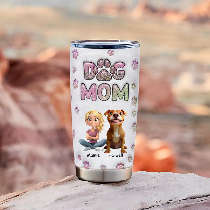 Dog Mom Lovely Chibi - Personalized Custom Tumbler
