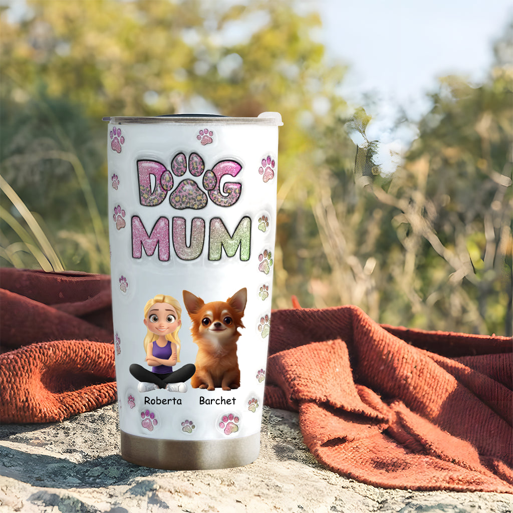 Dog Mom Lovely Chibi - Personalized Custom Tumbler