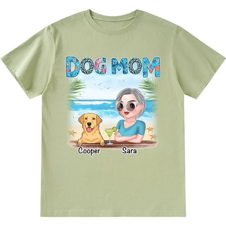 Dog Mom Summer - Personalized Custom Unisex T-shirt