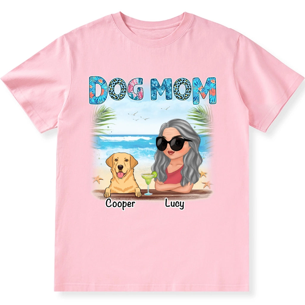 Dog Mom Summer - Personalized Custom Unisex T-shirt