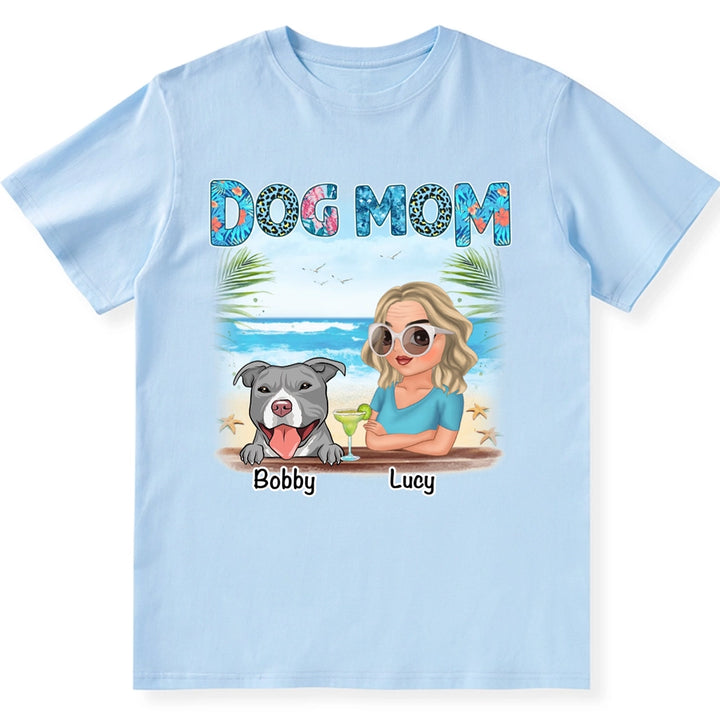Dog Mom Summer - Personalized Custom Unisex T-shirt