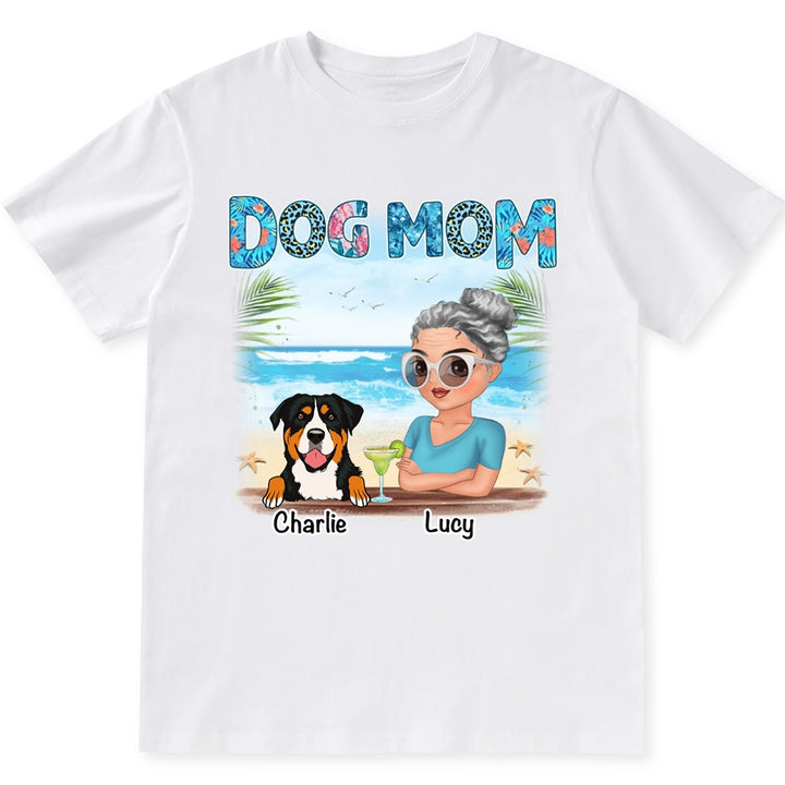 Dog Mom Summer - Personalized Custom Unisex T-shirt