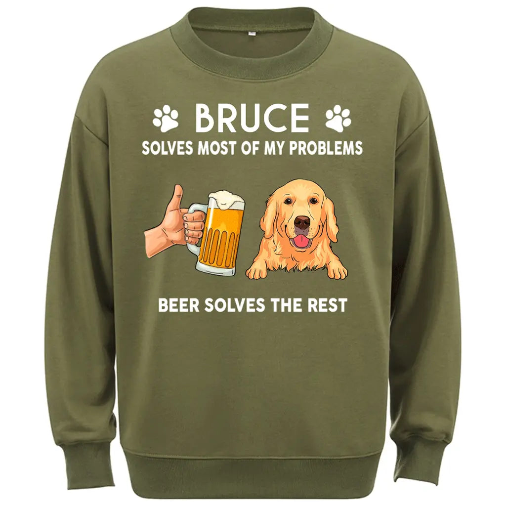 Dog Solves Problem - Personalized Custom Sweatshirt