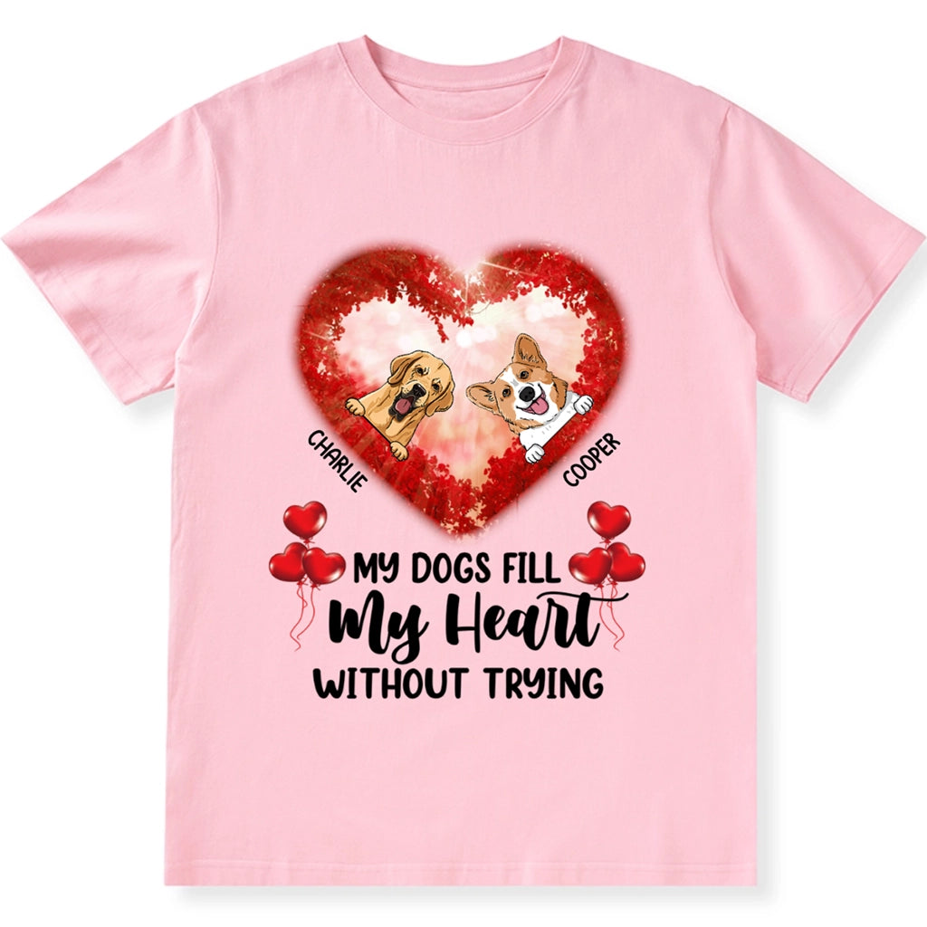 Dogs In Heart - Personalized Custom Unisex T-Shirt