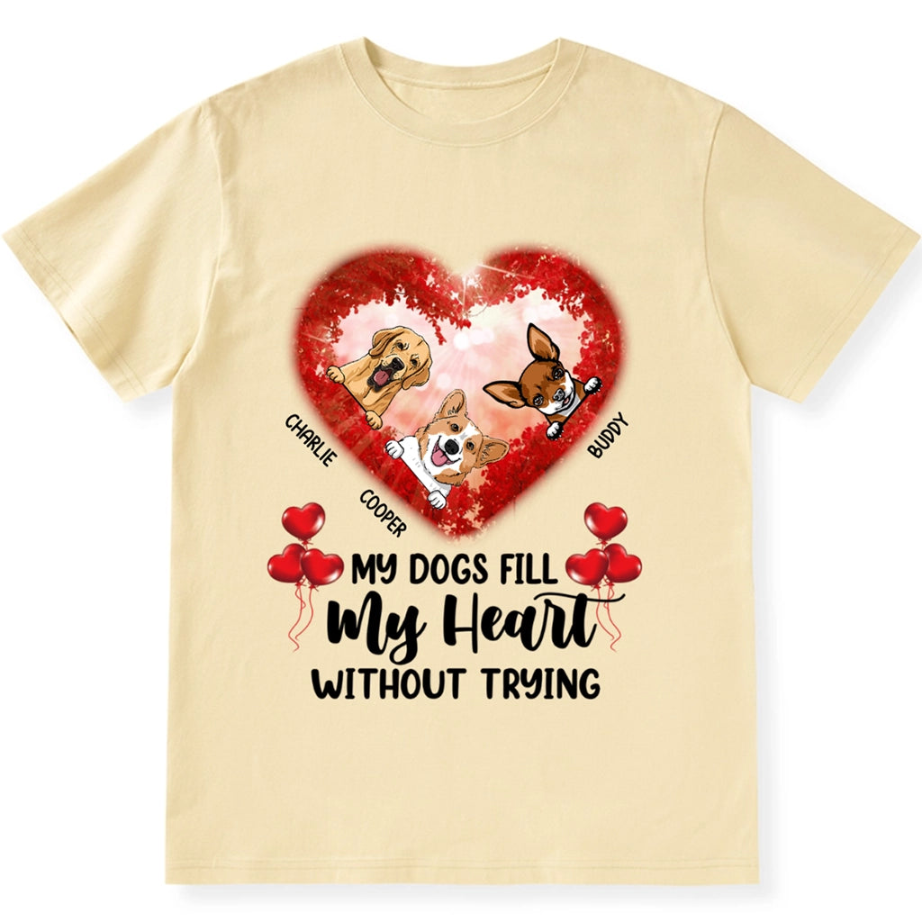 Dogs In Heart - Personalized Custom Unisex T-Shirt