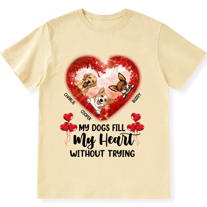 Dogs In Heart - Personalized Custom Unisex T-Shirt