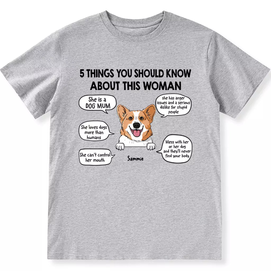 Five Things About This Dog Mom - Personalized Custom Unisex T-shirt