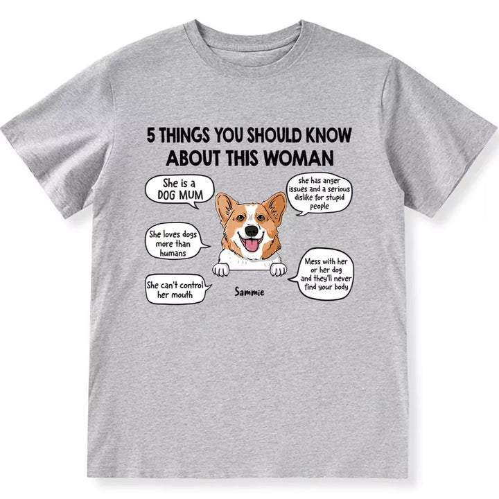 Five Things About This Dog Mom - Personalized Custom Unisex T-shirt