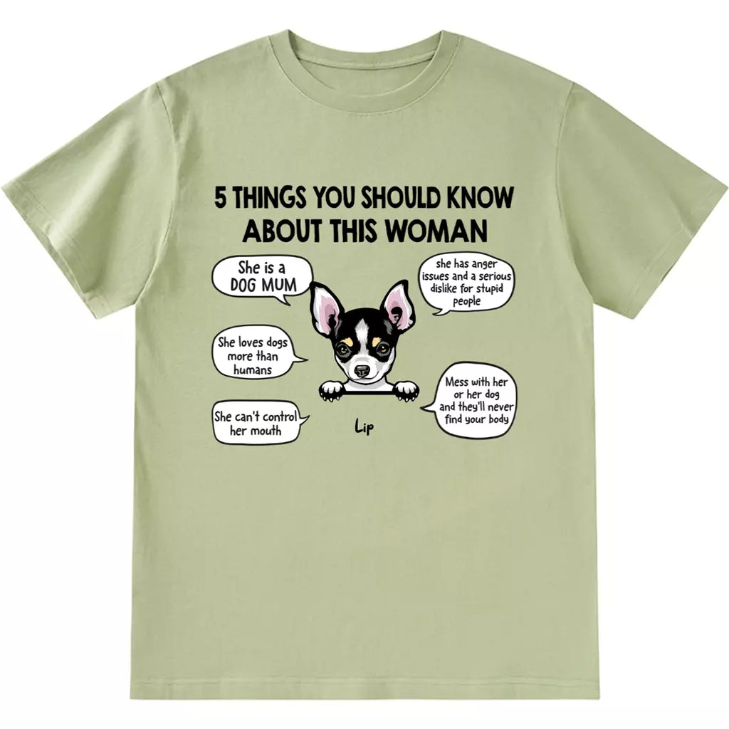 Five Things About This Dog Mom - Personalized Custom Unisex T-shirt