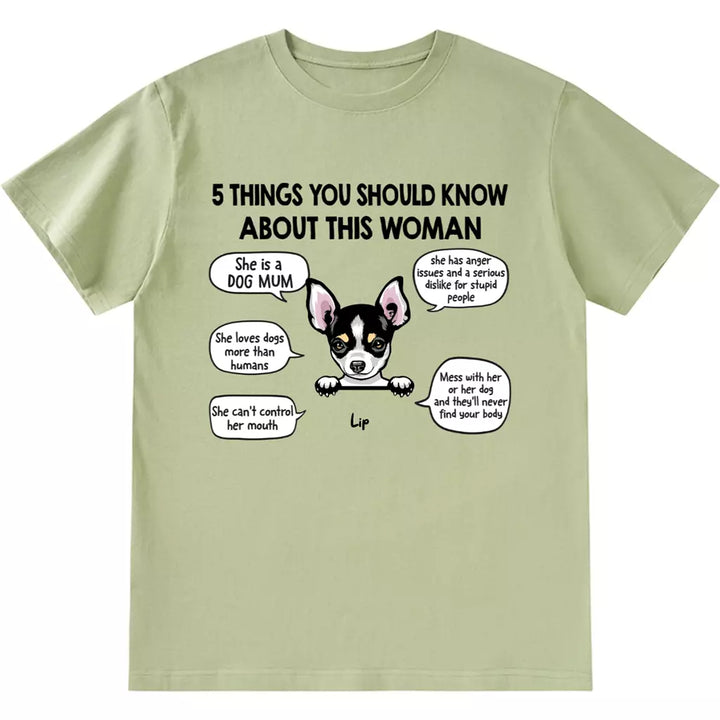 Five Things About This Dog Mom - Personalized Custom Unisex T-shirt