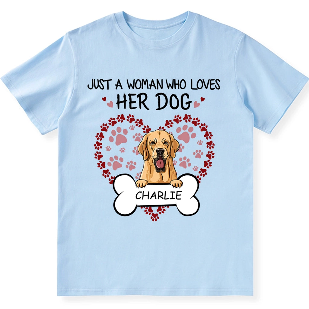 Girl Loves Dog Paws Heart - Personalized Custom Unisex T-shirt